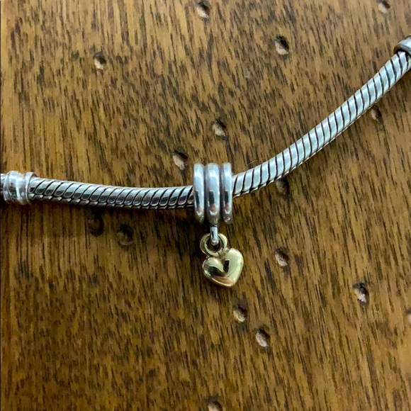 PANDORA 14K Gold Heart Dangle Charm